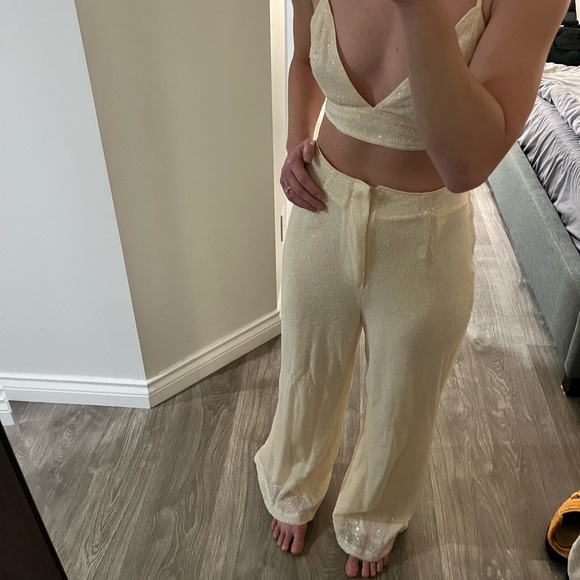 Missguided Women’s Tall Cream Sequin Coord - Picture 6 of 6